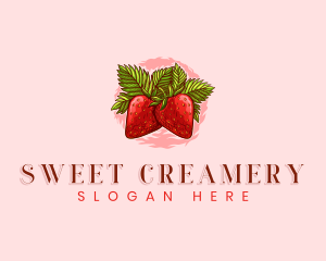 Strawberry Fresh Fruit logo design