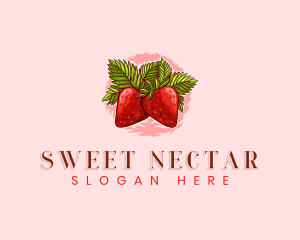 Strawberry Fresh Fruit logo design