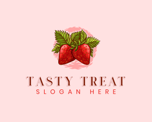 Flavor - Strawberry Fresh Fruit logo design