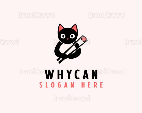 Asian Cat Sushi Logo