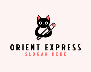 Orient - Asian Cat Sushi logo design