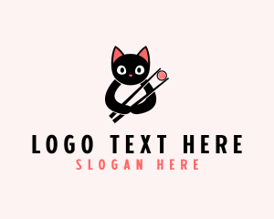 Japanese - Asian Cat Sushi logo design