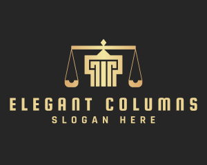 Law Firm Column Scale logo design