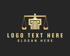 Barrister - Law Firm Column Scale logo design