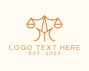 Defense - Law Scale Letter M logo design