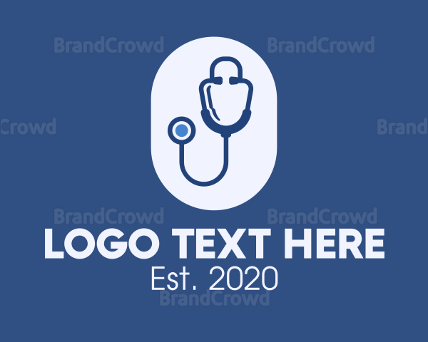 Blue Medical Stethoscope Logo