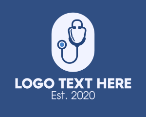 Hospital Equipment - Blue Medical Stethoscope logo design
