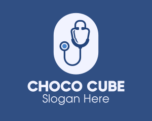 Blue Medical Stethoscope Logo