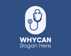 Blue Medical Stethoscope Logo