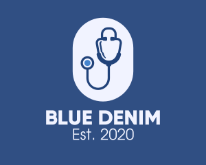 Blue Medical Stethoscope logo design