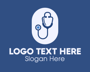 Blue Medical Stethoscope Logo