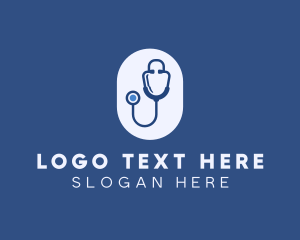 Blue Medical Stethoscope logo design