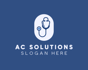 Blue Medical Stethoscope logo design