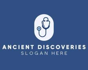 Blue Medical Stethoscope logo design