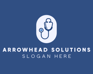 Blue Medical Stethoscope logo design