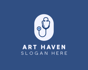 Blue Medical Stethoscope logo design