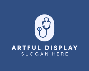 Blue Medical Stethoscope logo design