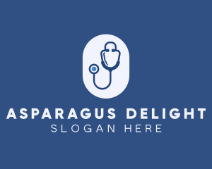 Blue Medical Stethoscope logo design