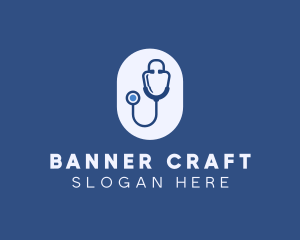 Blue Medical Stethoscope logo design