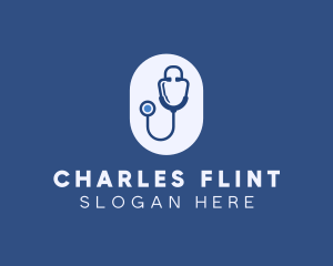 Blue Medical Stethoscope logo design