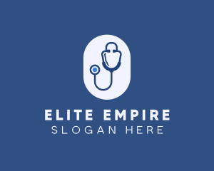 Blue Medical Stethoscope logo design