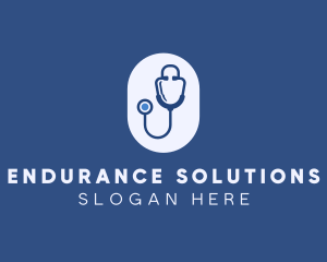 Blue Medical Stethoscope logo design