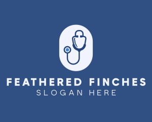 Blue Medical Stethoscope logo design