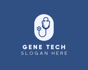 Blue Medical Stethoscope logo design