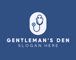 Blue Medical Stethoscope logo design