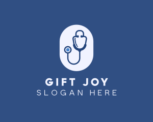 Blue Medical Stethoscope logo design