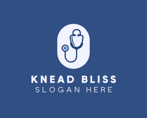 Blue Medical Stethoscope logo design