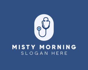 Blue Medical Stethoscope logo design