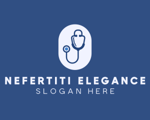 Blue Medical Stethoscope logo design