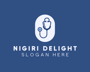 Blue Medical Stethoscope logo design