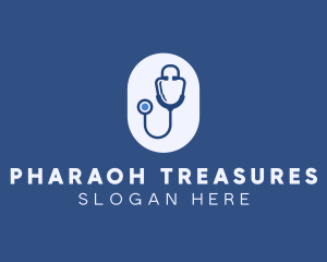 Blue Medical Stethoscope logo design