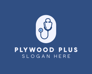 Blue Medical Stethoscope logo design