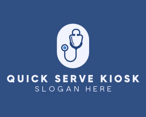 Blue Medical Stethoscope logo design