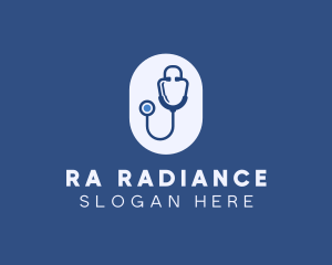 Blue Medical Stethoscope logo design