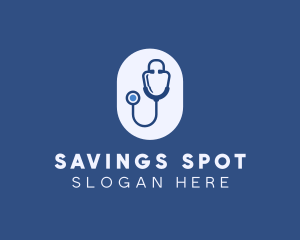 Blue Medical Stethoscope logo design