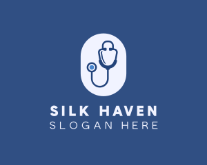 Blue Medical Stethoscope logo design