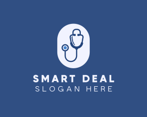 Blue Medical Stethoscope logo design