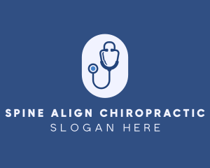 Blue Medical Stethoscope logo design