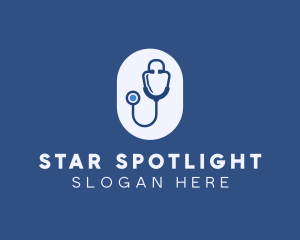 Blue Medical Stethoscope logo design