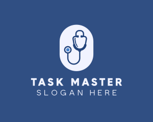 Blue Medical Stethoscope logo design