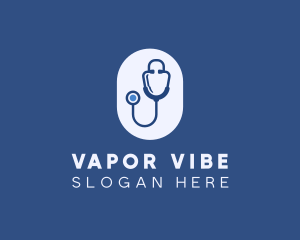 Blue Medical Stethoscope logo design