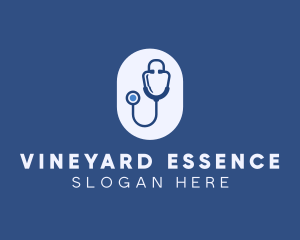 Blue Medical Stethoscope logo design