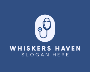 Blue Medical Stethoscope logo design