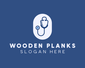 Blue Medical Stethoscope logo design