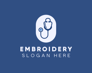 Blue Medical Stethoscope logo design