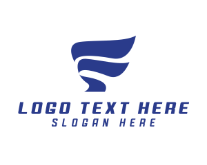 Shipping - Wing Logistics Letter F logo design
